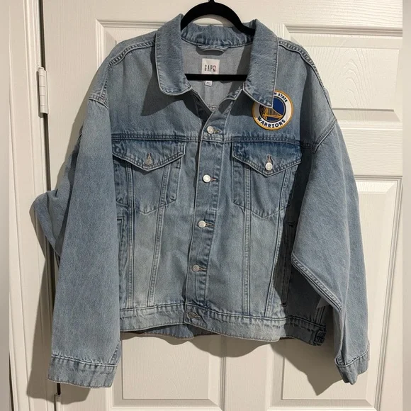 GAP x NBA Denim Golden State Warriors Jacket - Picture 3 of 6